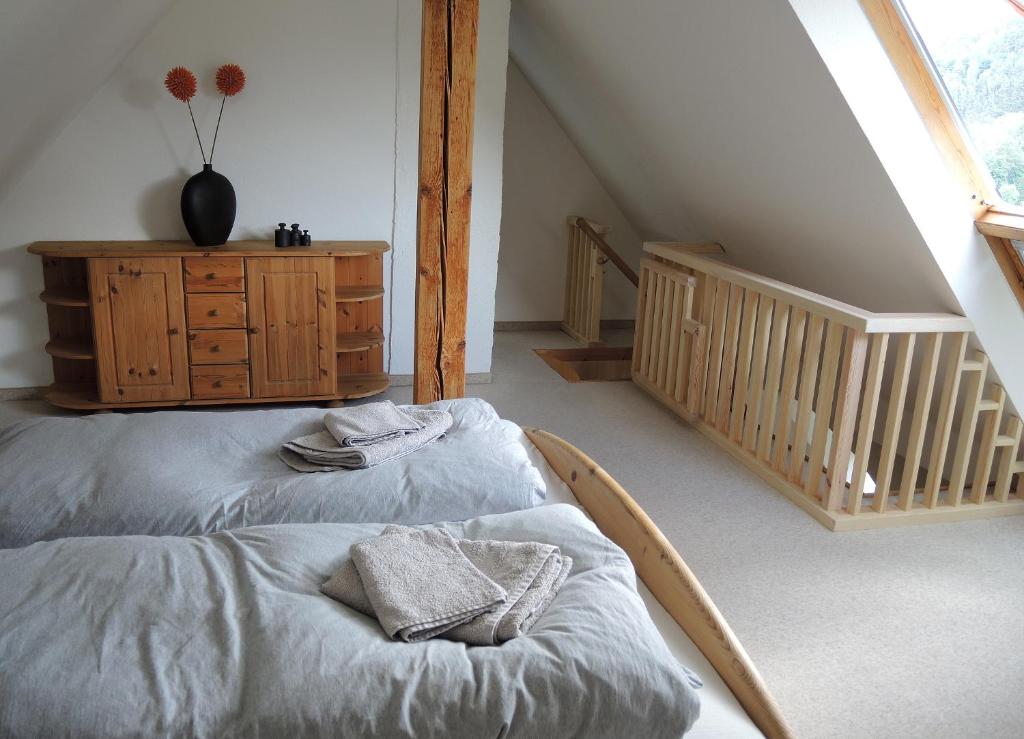 Postel nebo postele na pokoji v ubytování Casa Karp "Maisonette"