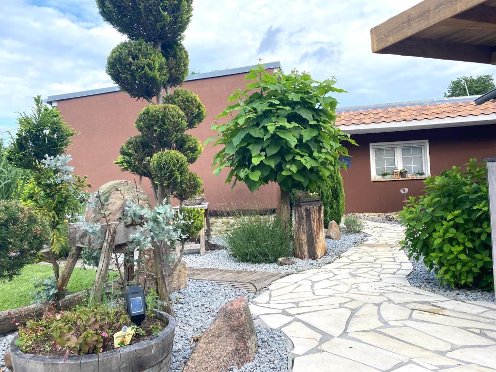 a garden in front of a house at Mechlers Stuben in Sellessen