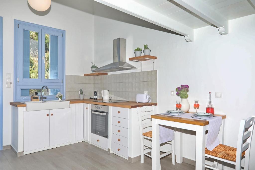 Kuchyň nebo kuchyňský kout v ubytování Skopelos Aerino house