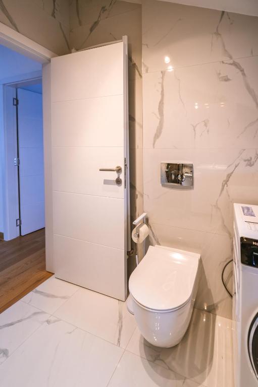 Koupelna v ubytování Mikonos apartman