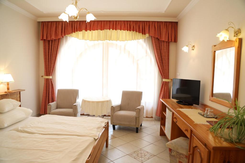 TV a/nebo společenská místnost v ubytování Hajdú Kastély Hotel