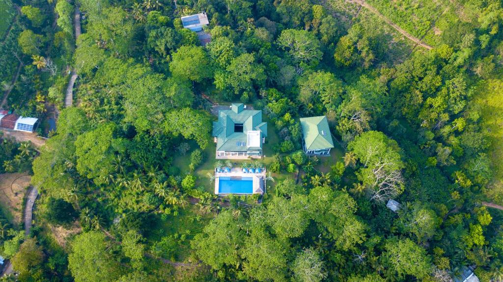 an aerial view of a house in the forest at Niyagama House in Galle