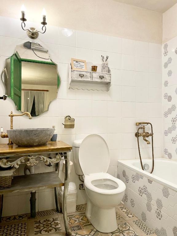 Koupelna v ubytování Saschiz 130/Lodging and Glamping