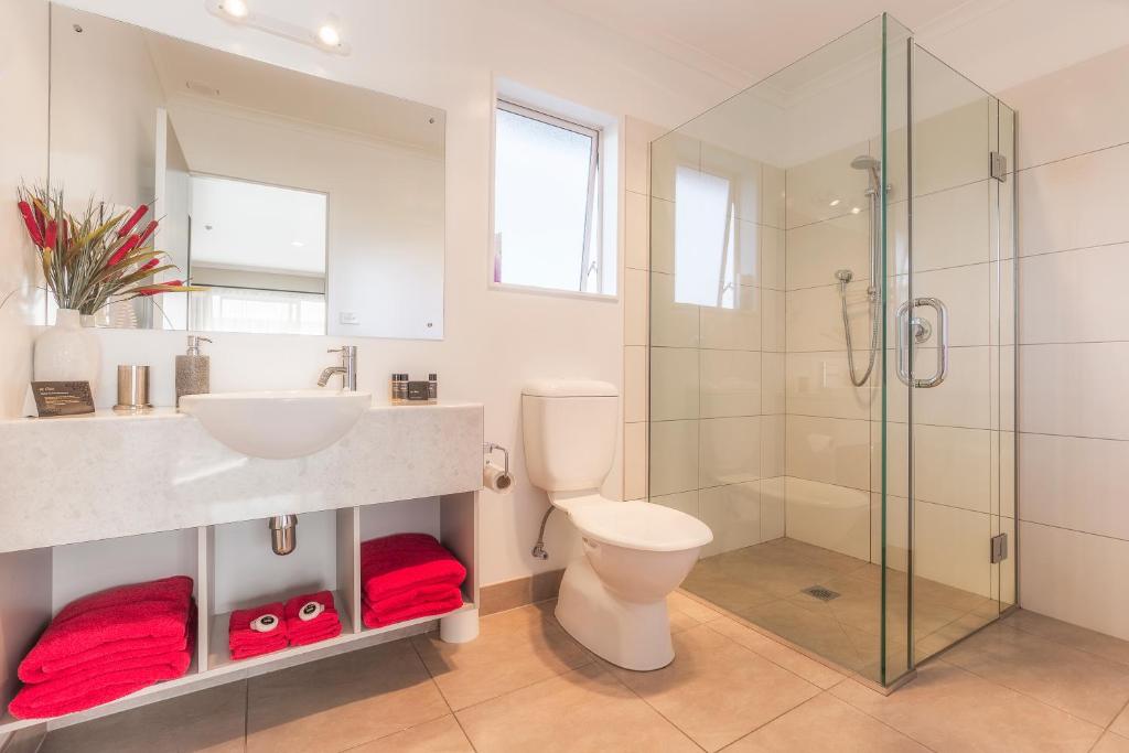 Koupelna v ubytování Mohua Motels