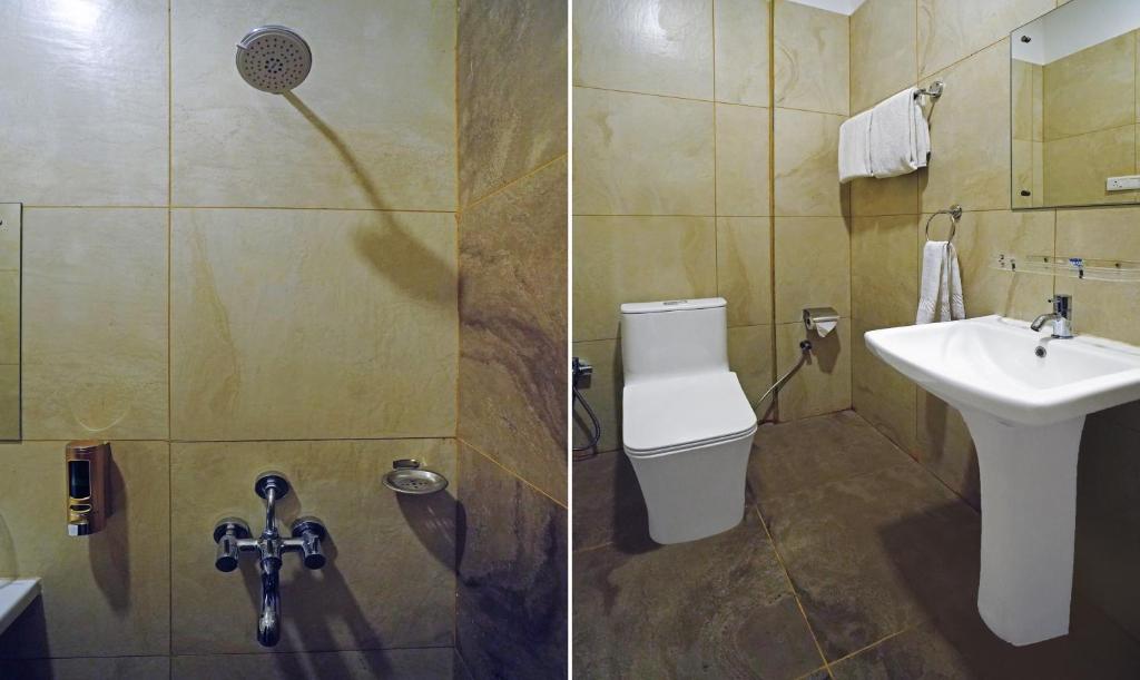 Koupelna v ubytování Treebo Lazystay Grand Patia