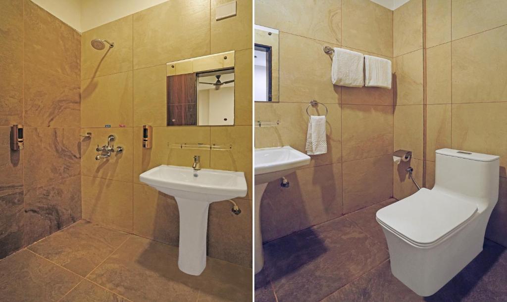 Koupelna v ubytování Treebo Lazystay Grand Patia