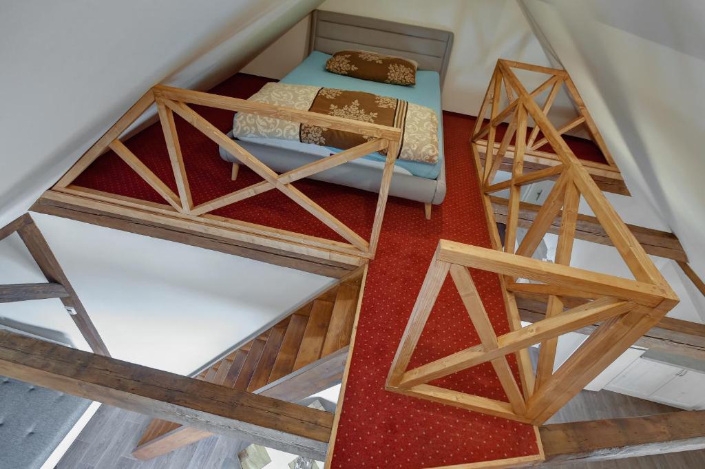 an overhead view of a bunk bed in a room at Blatenský House 393 - Apartmá 3 in Abertamy