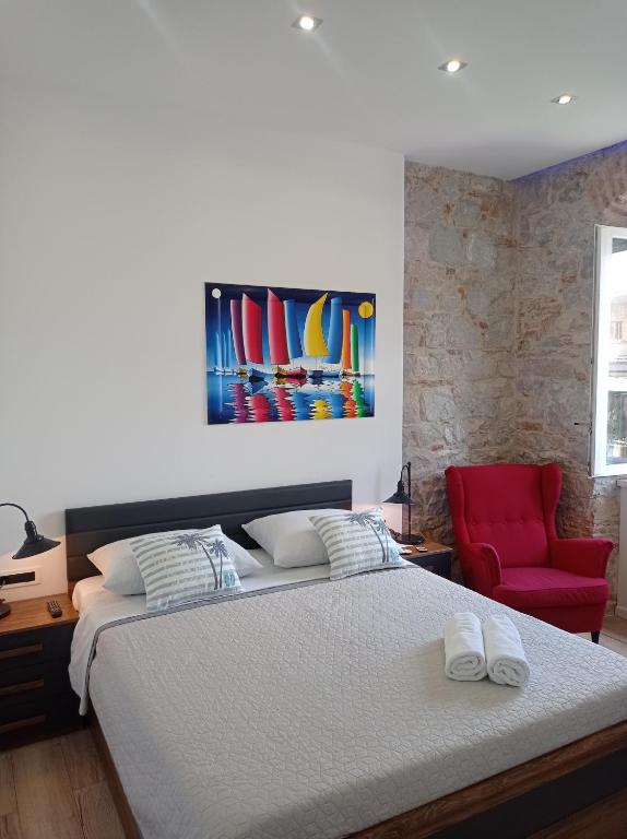 Postel nebo postele na pokoji v ubytování Apartment and Room Perfect Dream in Split