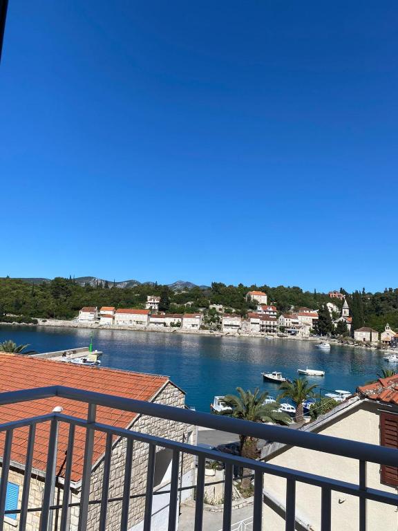 a view of a river from a balcony at Apartmani Antonia in Račišće