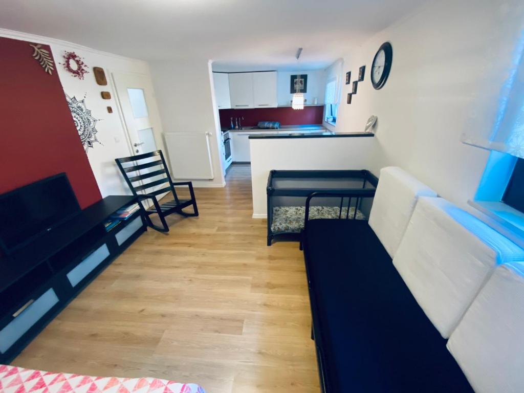 Kuchyň nebo kuchyňský kout v ubytování Apartma KAMNITNK
