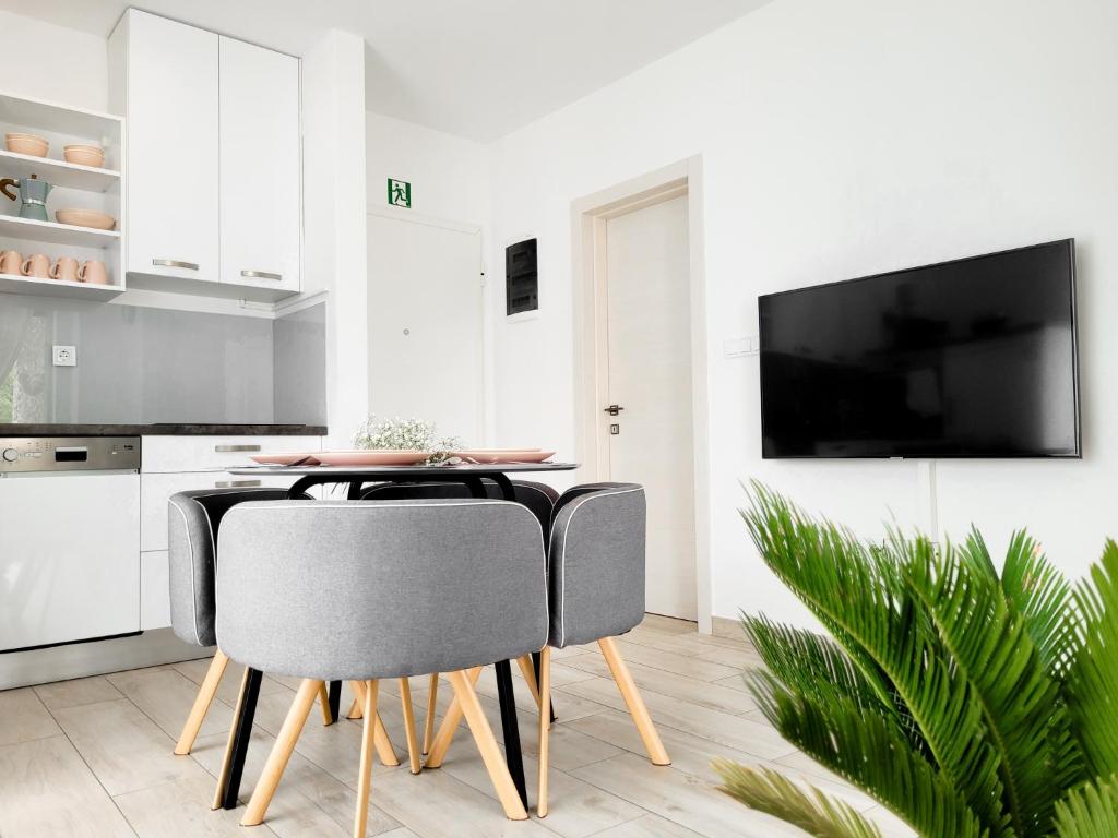 Kuchyňa alebo kuchynka v ubytovaní Rosemarie Beach Suites Zadar