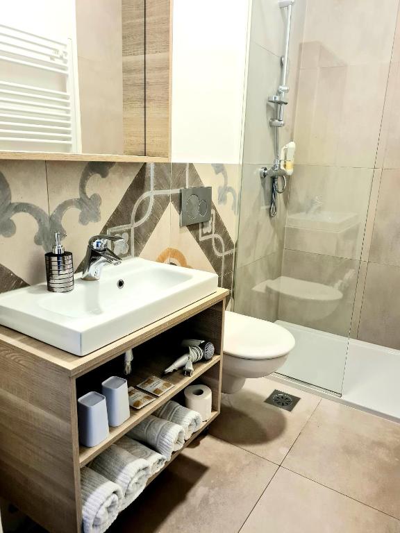 Koupelna v ubytování AZUR ROOMS LJUBLJANA