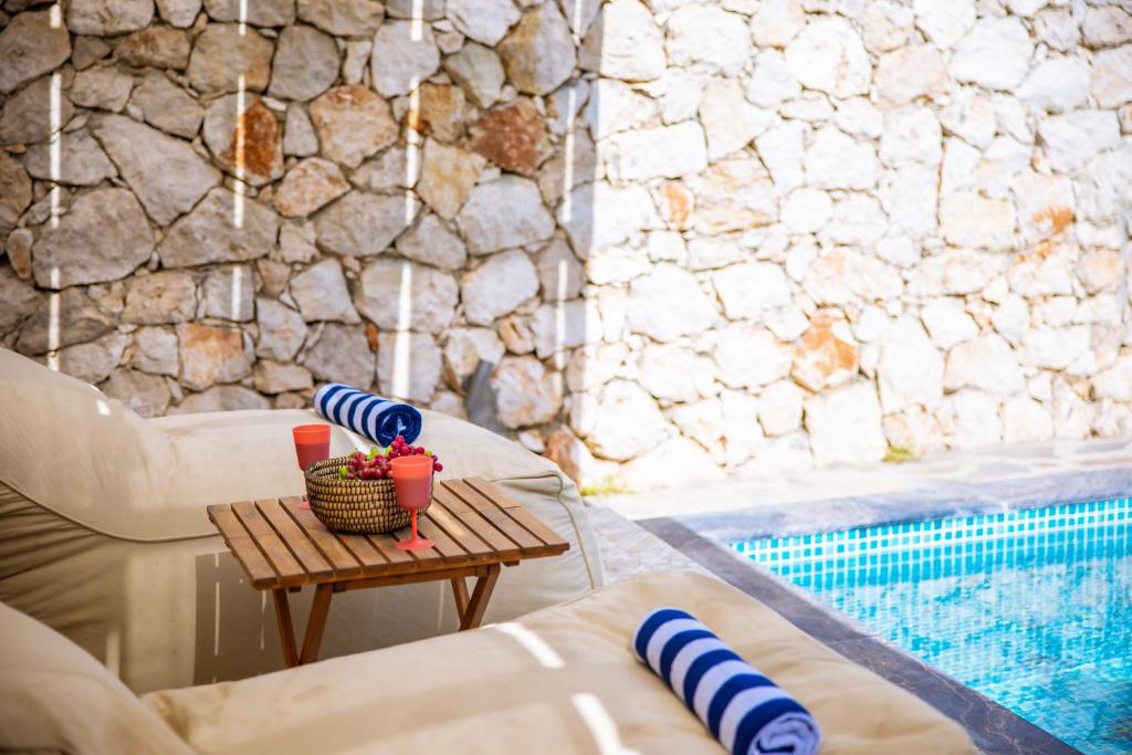 The swimming pool at or close to Villa Roxy 3 BR villa with one of the most unique gardens in Kalkan