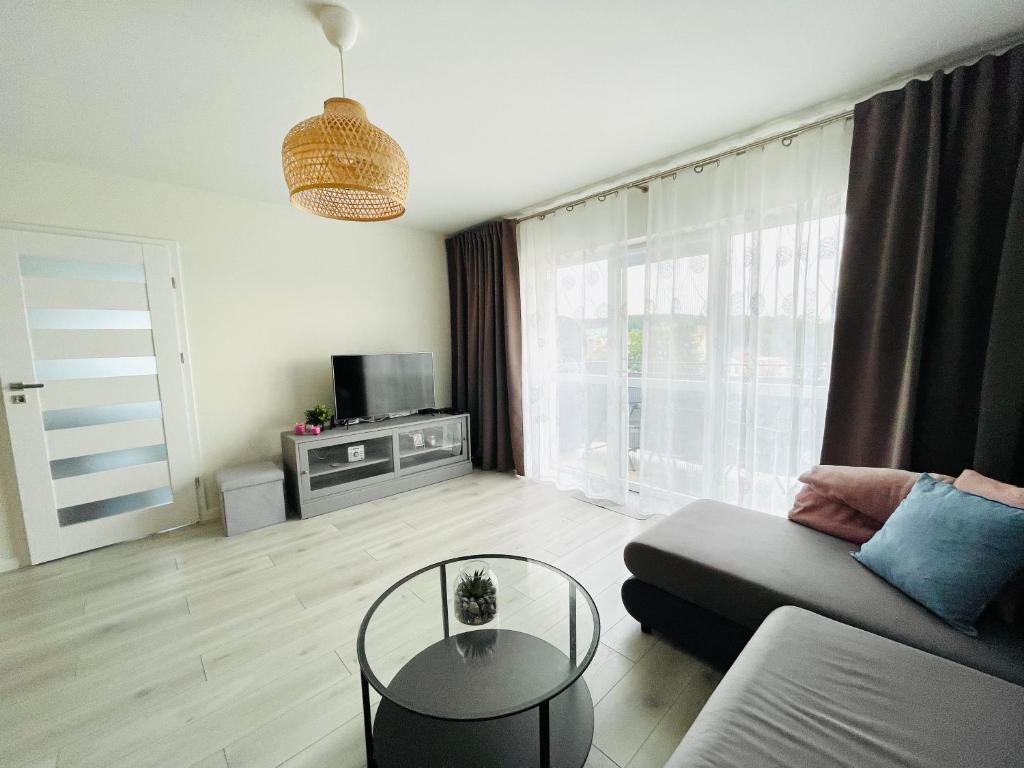 Televízia a/alebo spoločenská miestnosť v ubytovaní Villa Park by Baltic Home