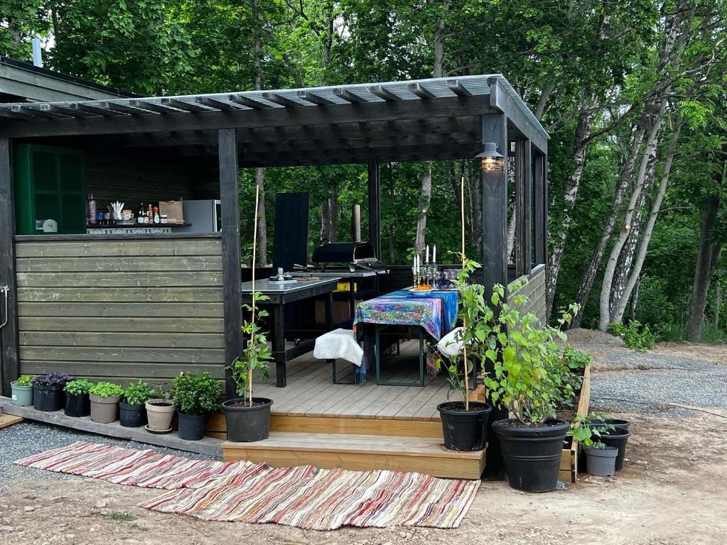 Zahrada ubytování Vättervy Glamping
