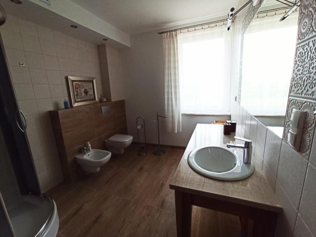 Kúpeľňa v ubytovaní Dom Gościnny Przy Jeziorze