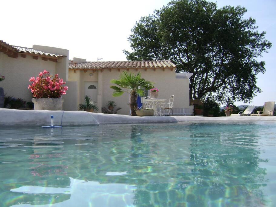 una piscina frente a una casa en Gîte en Pays Cathare, en Pomas