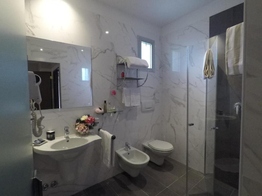 Koupelna v ubytování Hotel Arabel