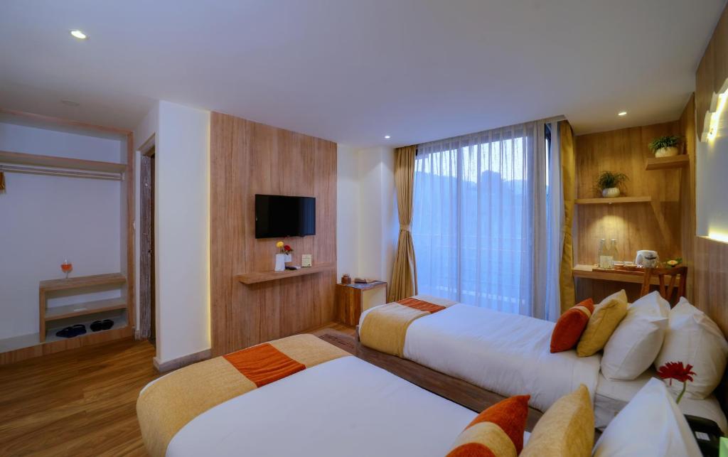 Aabas Pokhara by Barahi Hospitality 객실 침대