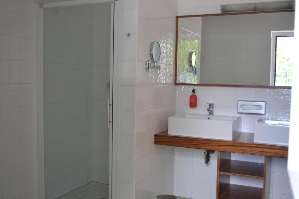 Koupelna v ubytování Hotel Villa Rosa