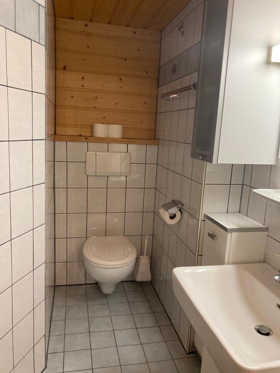 Koupelna v ubytování Oberegghof