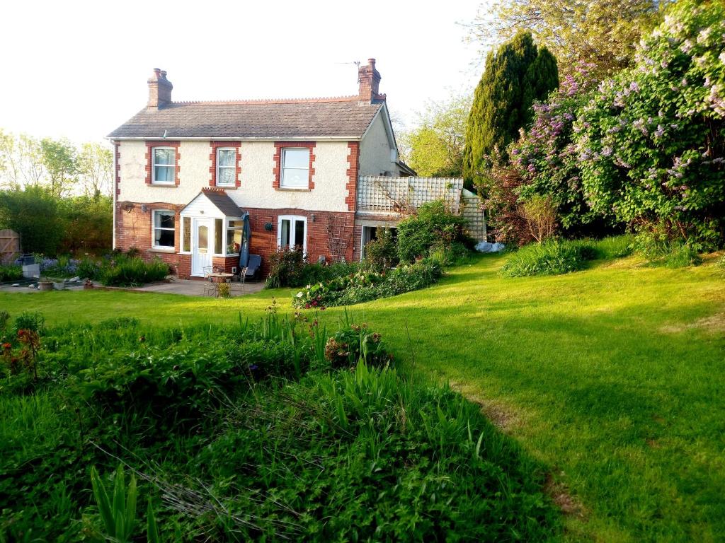 una casa con un patio con césped verde en Luxurious Entire Studio in Axminster suitable for en Axminster