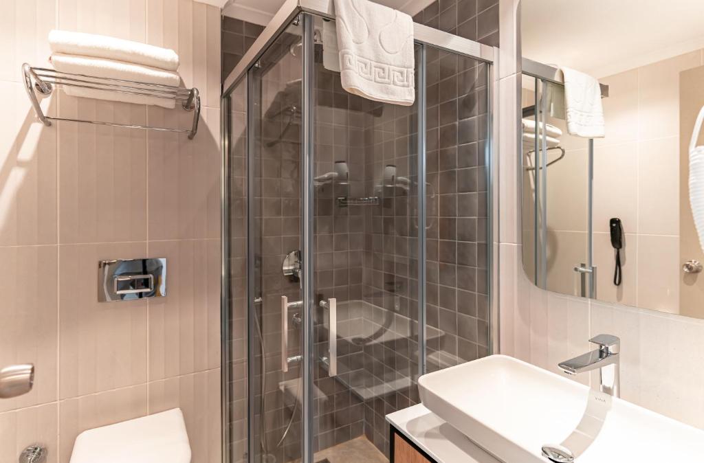 Koupelna v ubytování PEARLY HOTEL