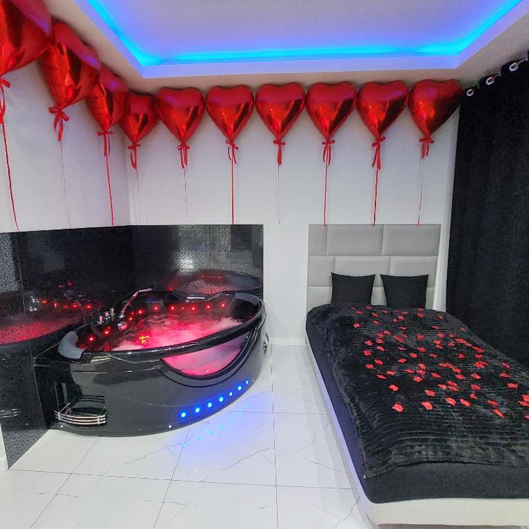 Postel nebo postele na pokoji v ubytování MP Apartament Białystok Jacuzzi