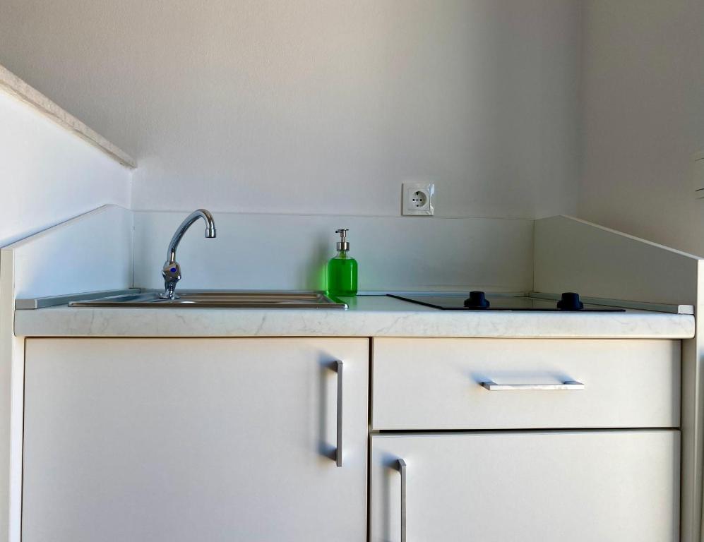 Kuchyň nebo kuchyňský kout v ubytování Apartmani Marko