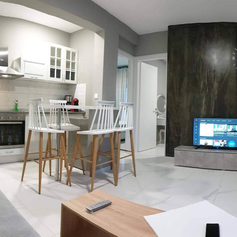 Kuchyň nebo kuchyňský kout v ubytování Diamond Lux Apartment