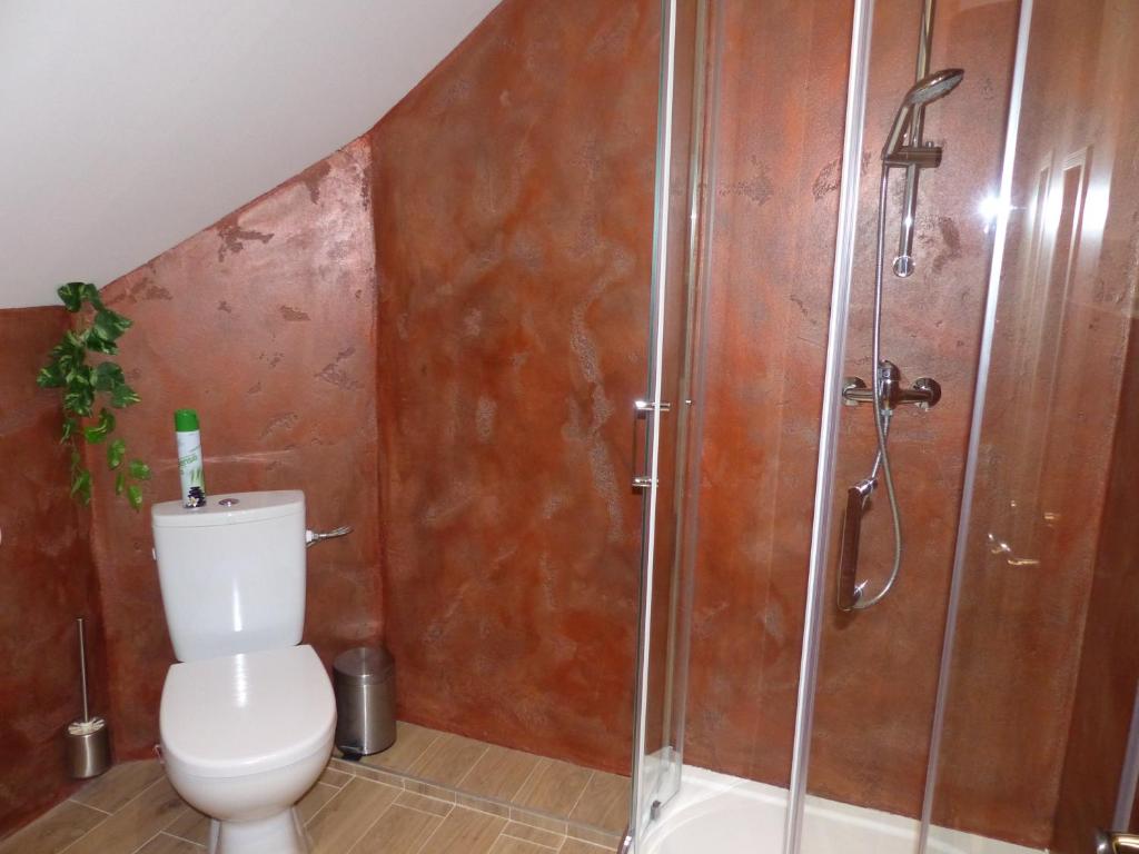 Koupelna v ubytování Apartmány Plischke