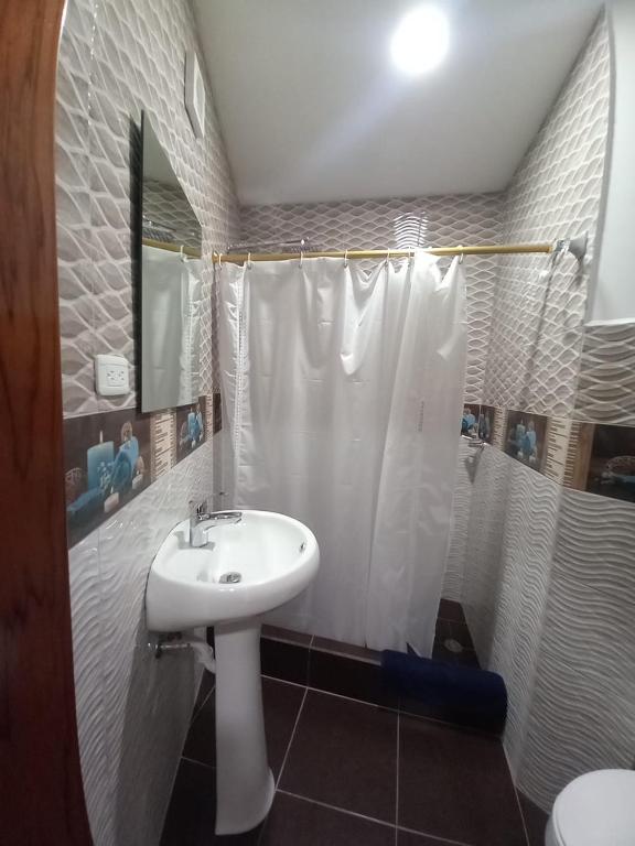 Koupelna v ubytování Hostería La Chorrera