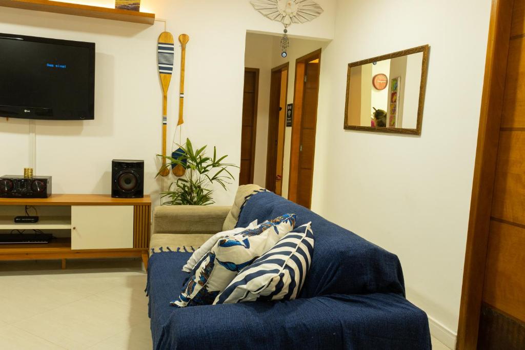 TV a/nebo společenská místnost v ubytování Casa azul Ilha Grande