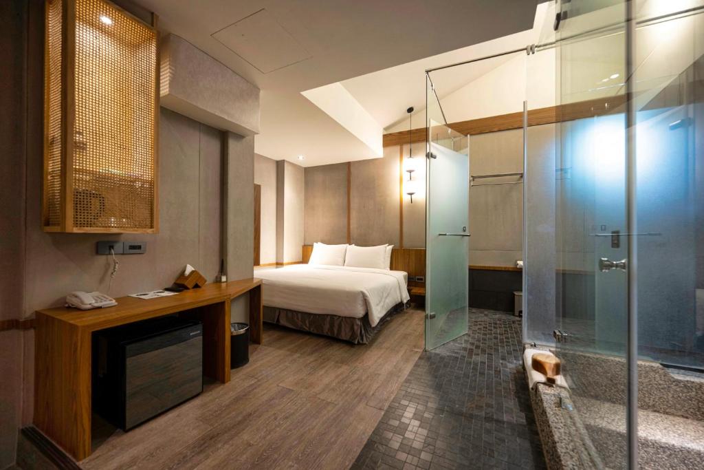 Koupelna v ubytování Yunoyado Onsen Hot Spring Hotel Deyang