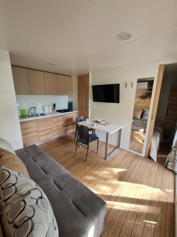 TV a/nebo společenská místnost v ubytování Mobile home Dream , Camp Porton Biondi- Rovinj