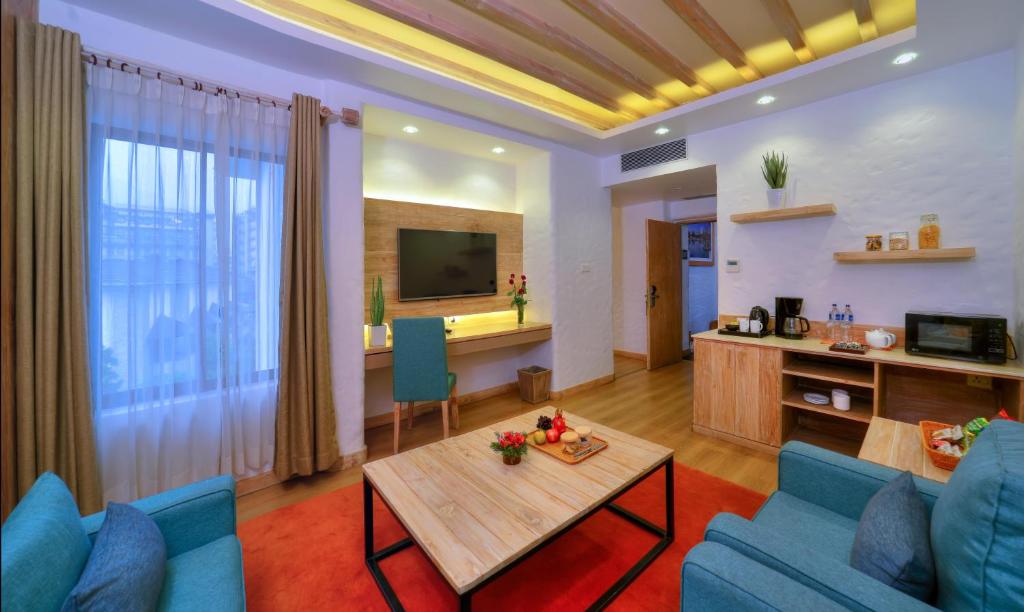 Area soggiorno di Hotel Barahi Pokhara