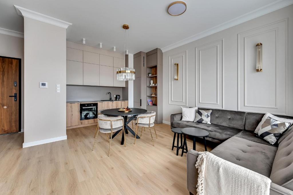 Kuchyň nebo kuchyňský kout v ubytování Grand Apartments - Brabank Premium apartament w centrum Gdańska