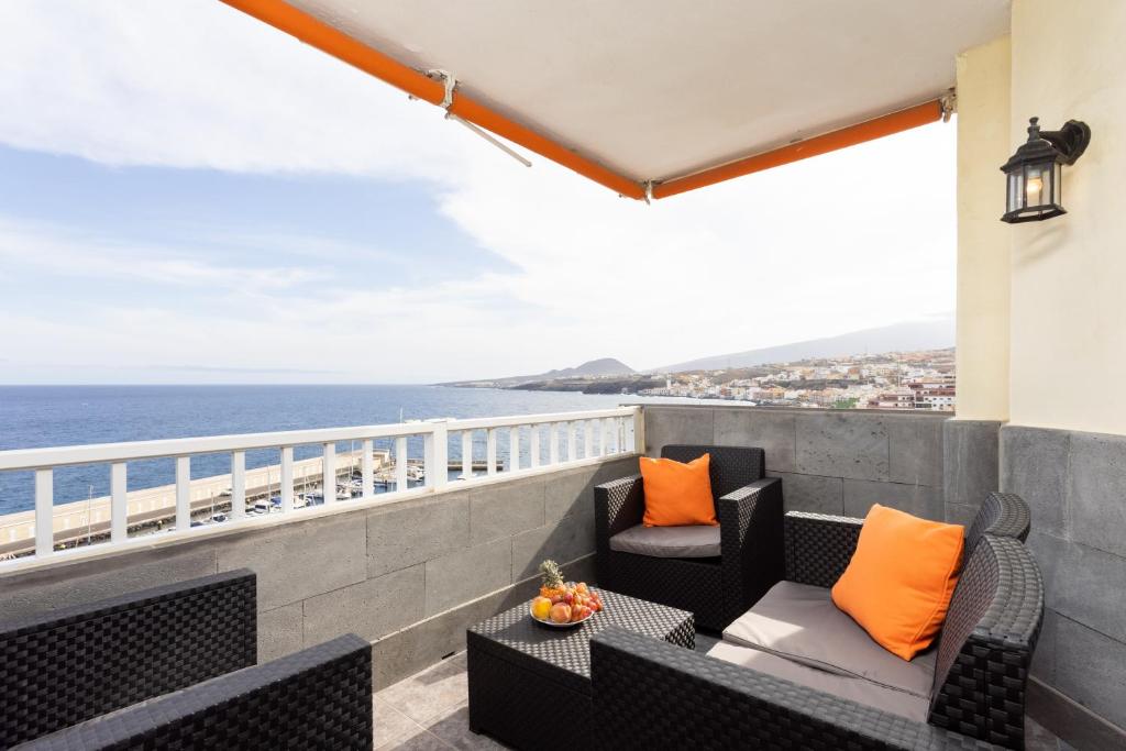 a balcony with a view of the ocean at Home2Book Sea Views Caletillas in Candelaria