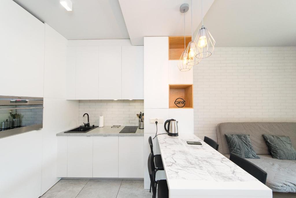 Kuchyňa alebo kuchynka v ubytovaní Main Trainstation one bedroom AC p4you pl