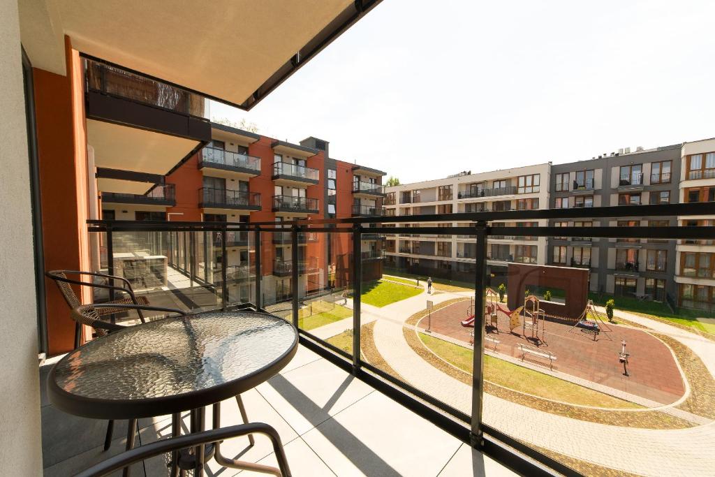 Balkón alebo terasa v ubytovaní Main Trainstation one bedroom AC p4you pl