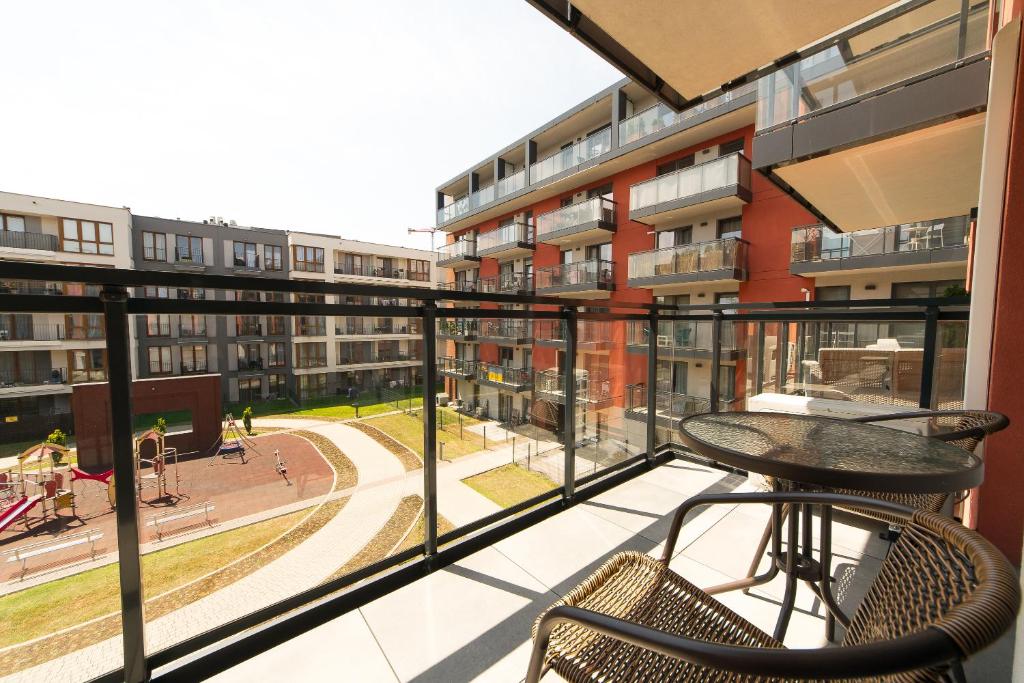 Balkón alebo terasa v ubytovaní Main Trainstation one bedroom AC p4you pl