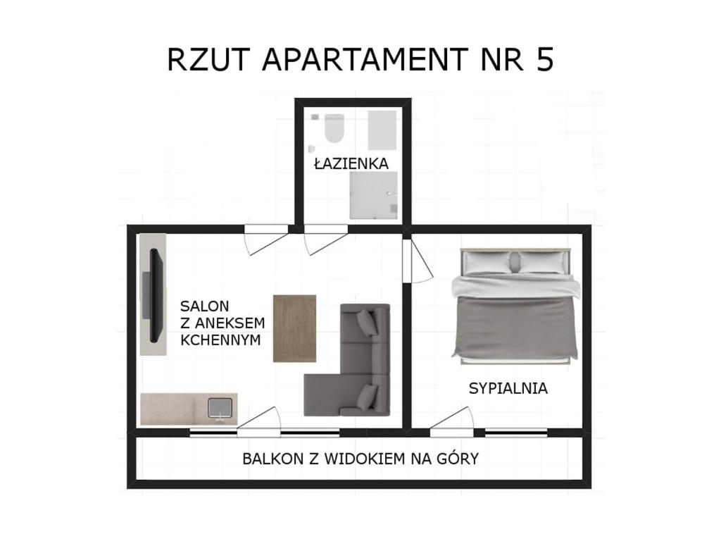 Plán poschodí v ubytovaní Apartament nr 5 U Miśka z jedną sypialnią
