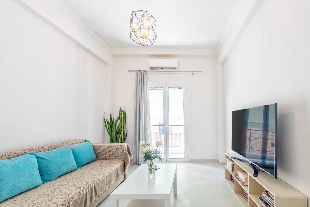 Гостиная зона в Agatha's Flat - Corfu Town central apartment