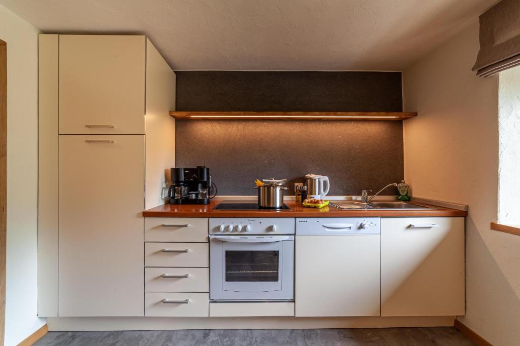 Kuchnia lub aneks kuchenny w obiekcie Schildhof Ebion Familienwohnung