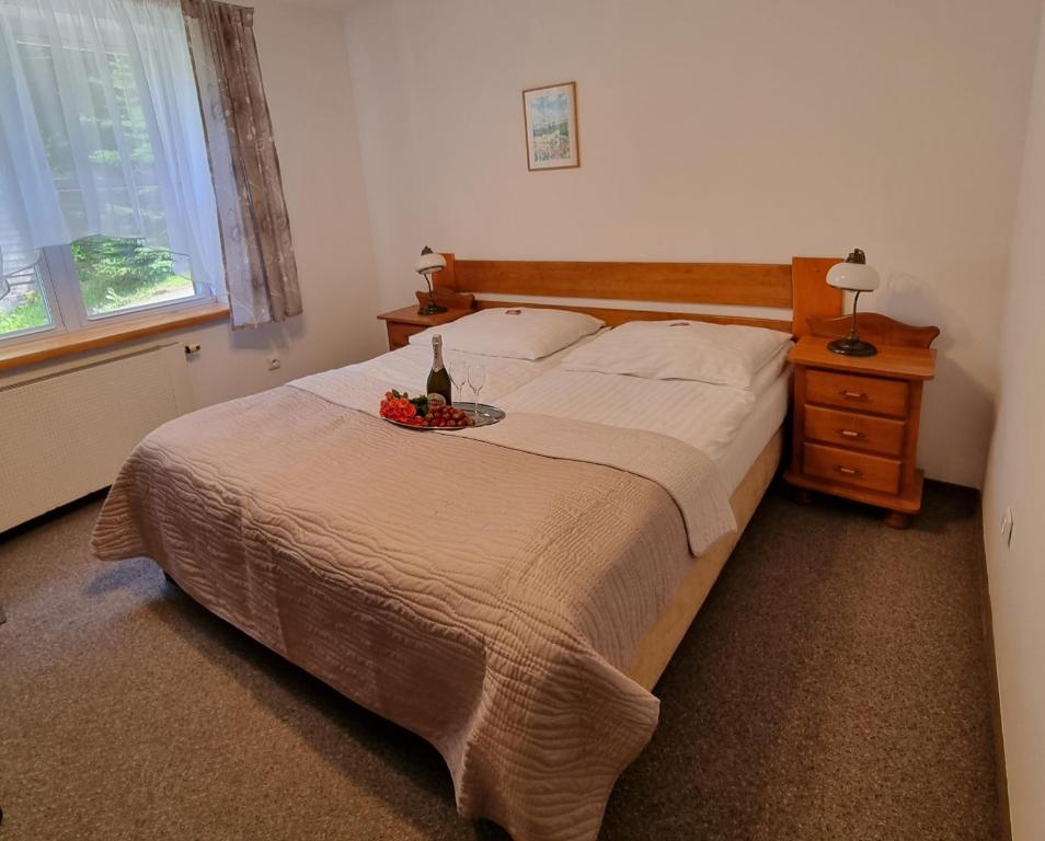 Postel nebo postele na pokoji v ubytování Hotel Karkonosze
