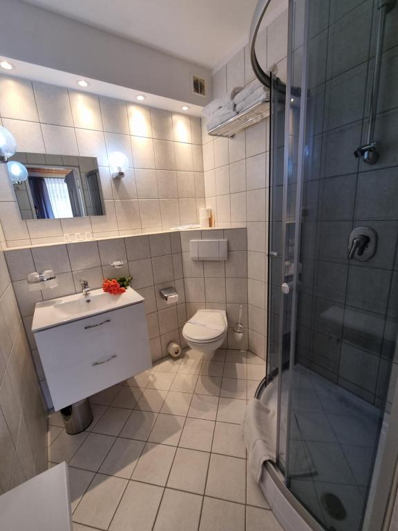 Koupelna v ubytování Hotel Karkonosze