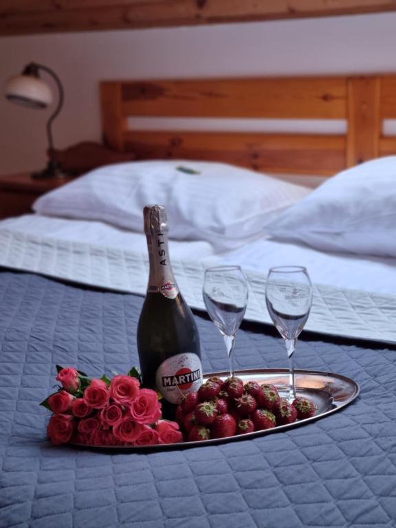 Postel nebo postele na pokoji v ubytování Hotel Karkonosze