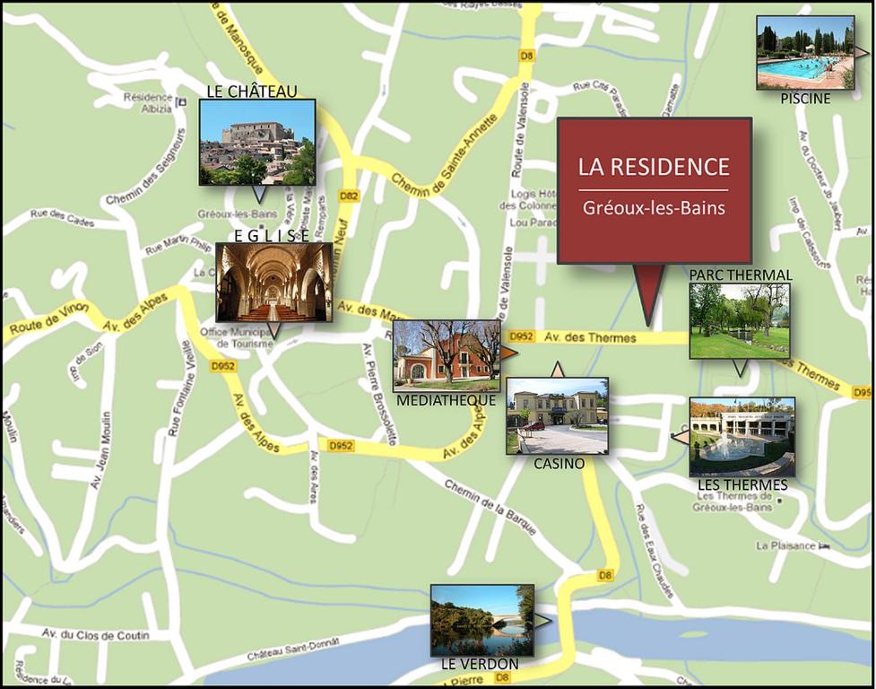 a map of the la resistance campus with attractions at La Résidence - n° 02 - T2 classé** in Gréoux-les-Bains