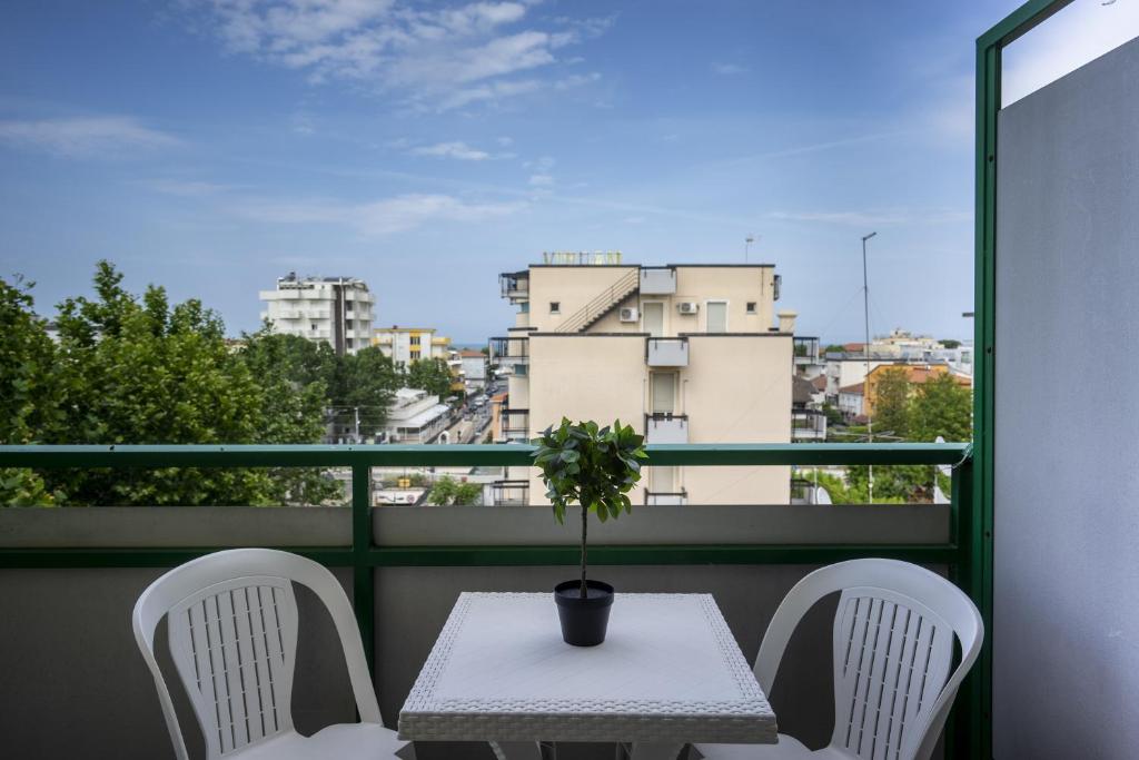 Balkón nebo terasa v ubytování Hotel Mamy