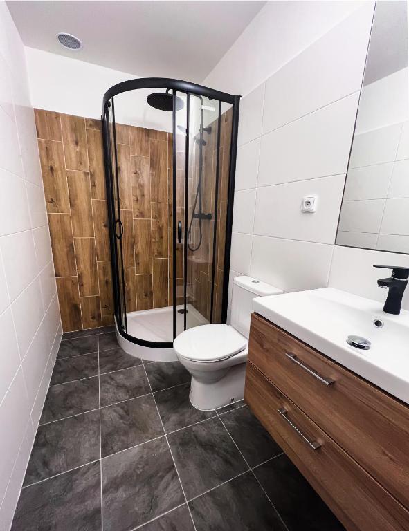 Koupelna v ubytování Apartmány hotelu Ostrý